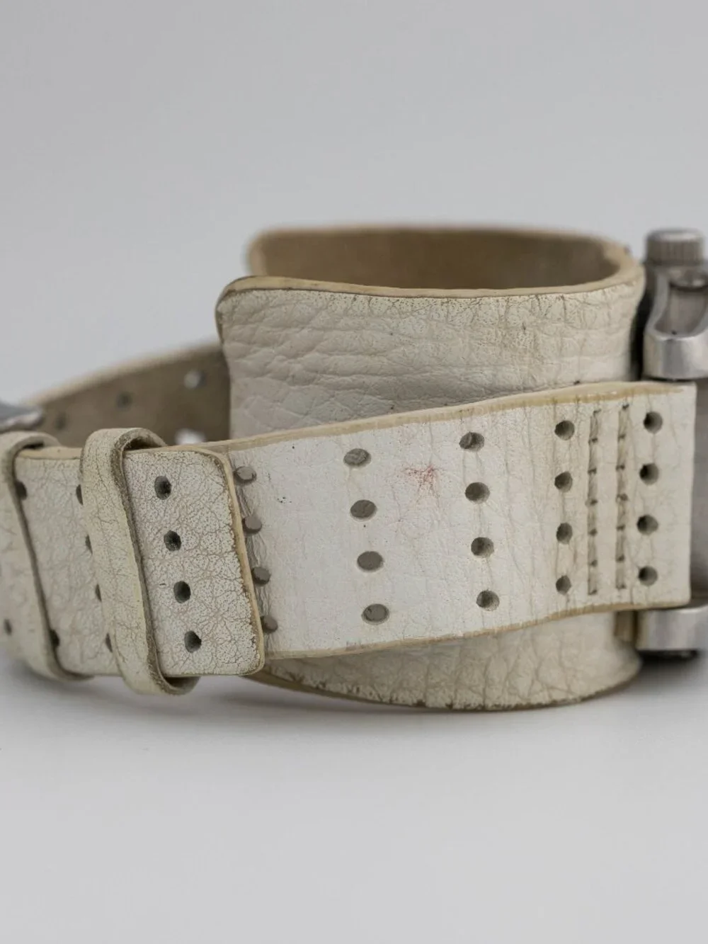 Fossil JR9407 White Leather Cuff Watch Quartz Analog Women's Fresh Battery